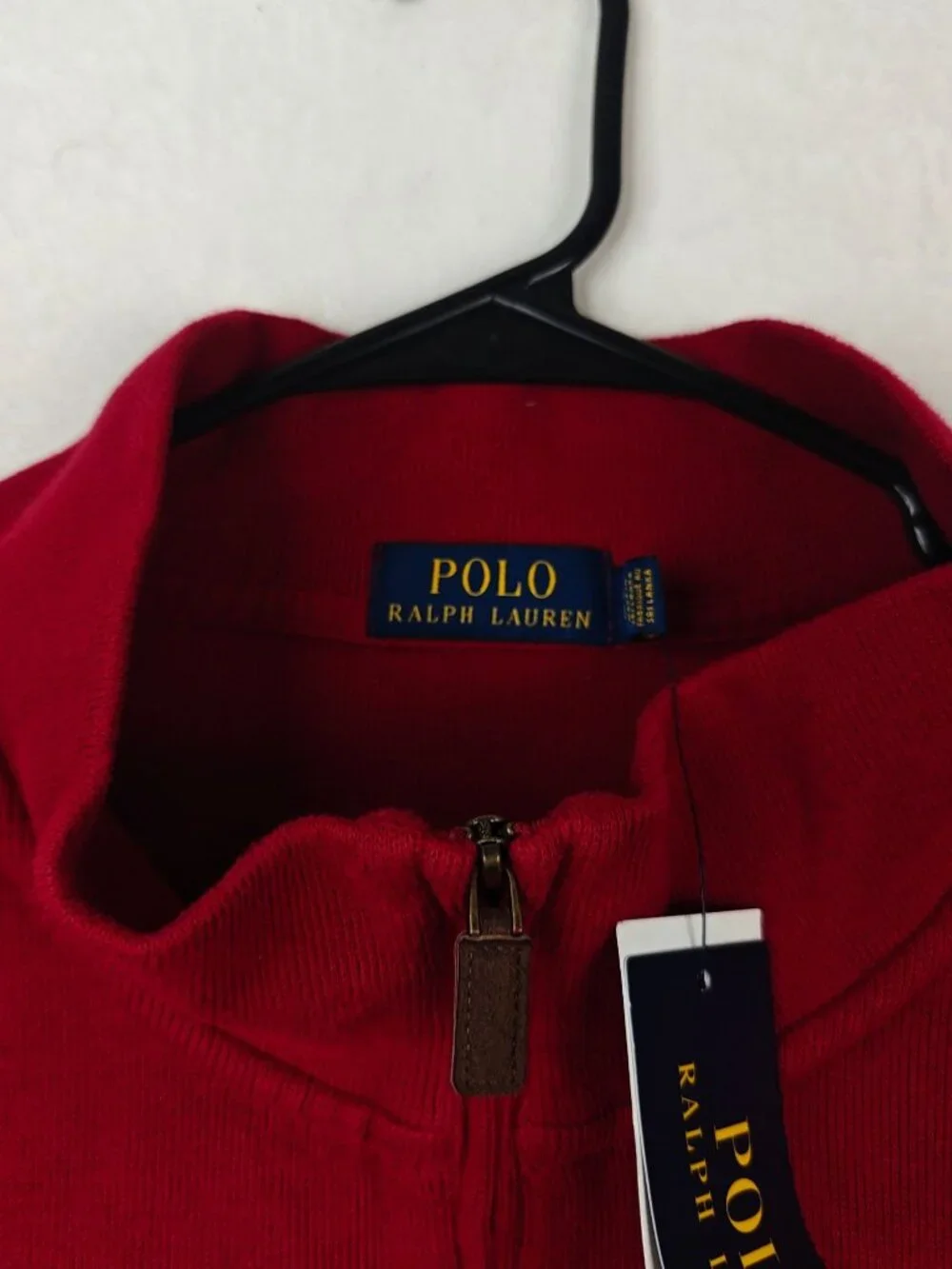 NWT Polo Ralph Lauren Men's Red Quarter-Zip Pullover Sweater Size 3XLT Cotton Kn